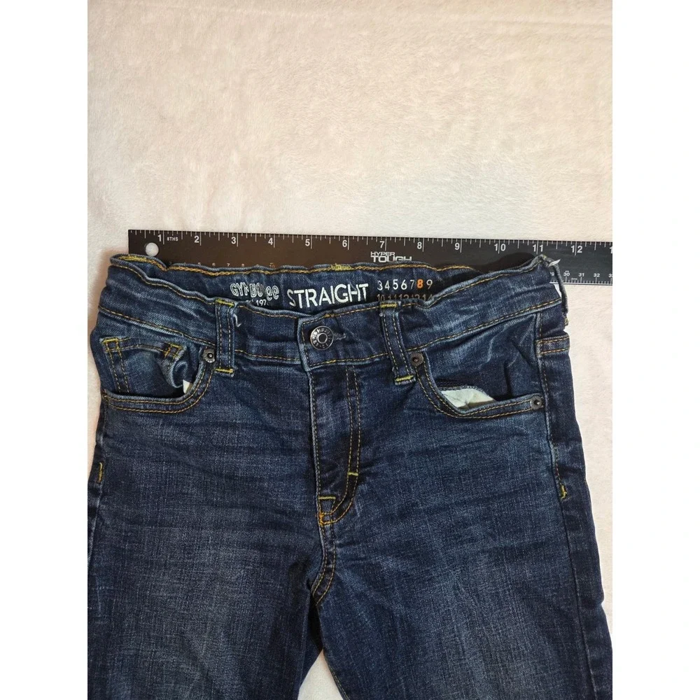 223 Gymboree Boys Straight Leg Jeans Size 8 Blue Stretch Denim Adjustable Waist